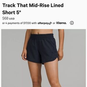 Track that mid rise 5 inch shorts
